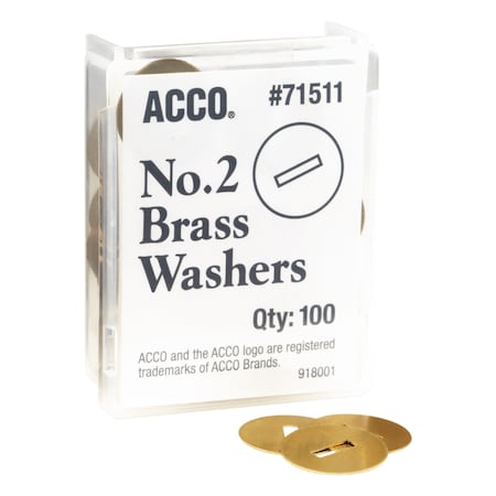 Acco Brass Washer, Corrosion Resistant, PK100 A7071511